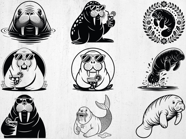 Manatee SVG Bundle, Ocean Animal Svg, Manatee Silhouette, Ocean Life Cricut SVG Creativeart88 