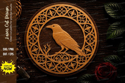 Mandala Bird Circle Ornament Laser Cut SVG File SVG Regulrcrative 