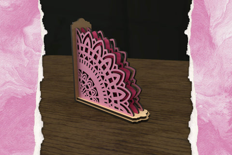 Mandala Book End SVG cut files for laser cutting SVG Angel on Empire 