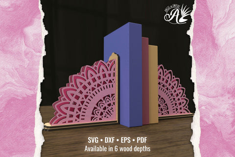 Mandala Book End SVG cut files for laser cutting SVG Angel on Empire 