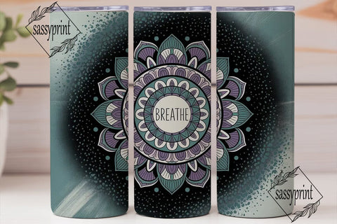 Mandala Breathe 20oz Tumbler Wrap Sublimation sassyprint 