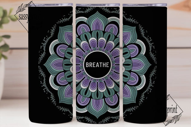 Mandala Breathe 20oz Tumbler Wrap Sublimation sassyprint 