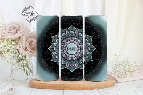 Mandala Breathe 20oz Tumbler Wrap Sublimation sassyprint 