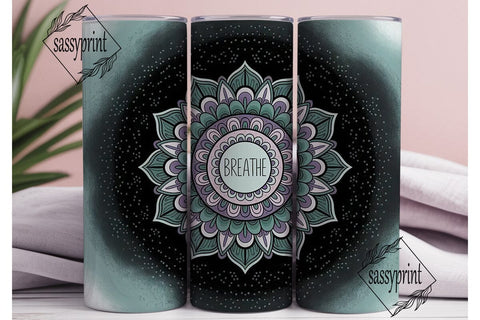 Mandala Breathe 20oz Tumbler Wrap Sublimation sassyprint 