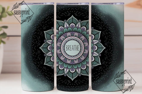 Mandala Breathe 20oz Tumbler Wrap Sublimation sassyprint 