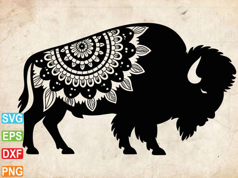 Mandala Buffalo head svg, Zentangle Bull svg, Bull head svg SVG artprintfile 