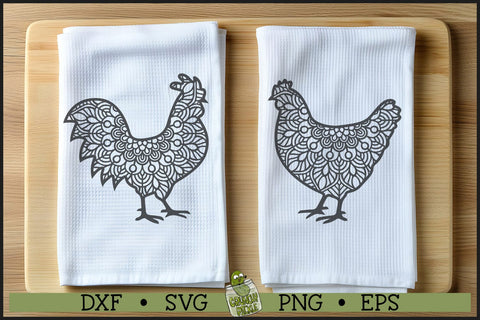 Mandala Chicken and Rooster SVG File SVG Crunchy Pickle 