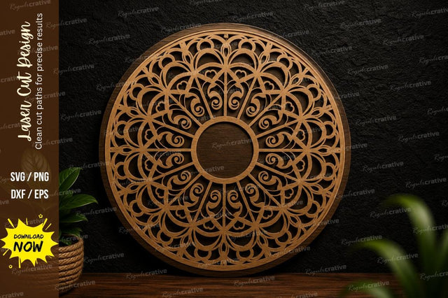 Mandala Circle Pattern Laser Cut Svg Design SVG Regulrcrative 