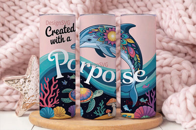 Mandala Dolphin 20oz Tumbler Wrap Sublimation DesignSVG 
