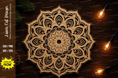 Mandala Flower Laser Cut SVG Design SVG Regulrcrative 
