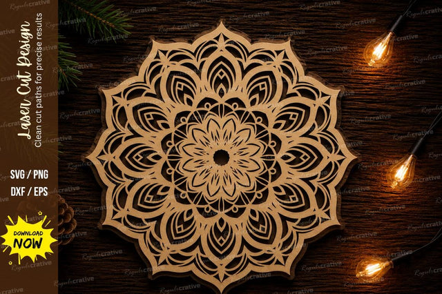 Mandala Flower Laser Cut SVG Design SVG Regulrcrative 