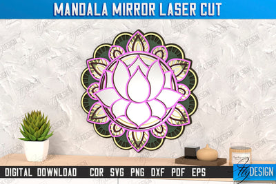Mandala Frame Laser Cut | Home Décor | Wall Art | Mirror Frame | Wall Décor | CNC Files SVG Fly Design 