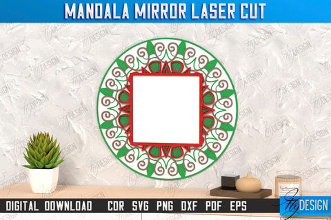 Mandala Frames Laser Cut Bundle | Home Décor | Wall Art | Mirror Frame | Wall Décor | CNC Files SVG Fly Design 