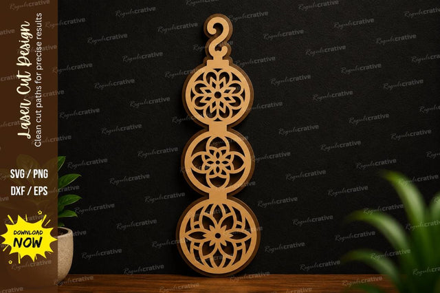 Mandala Hanging Ornament Laser Cut SVG Design SVG Regulrcrative 
