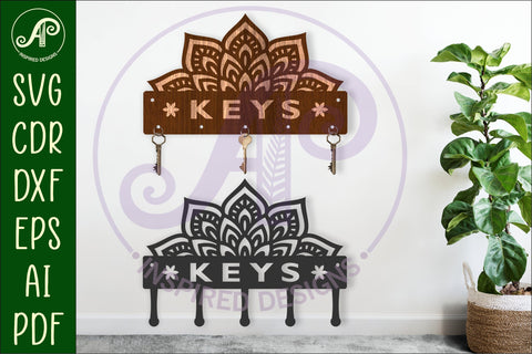 Mandala Key holders for metal and laser cutting SVG APInspireddesigns 
