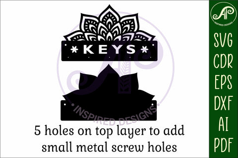 Mandala Key holders for metal and laser cutting SVG APInspireddesigns 