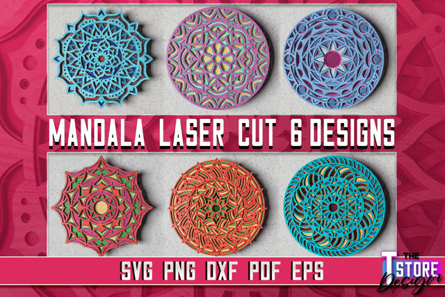 Mandala Laser Cut Design | Laser Cutting Design | CNC files SVG The T Store Design 