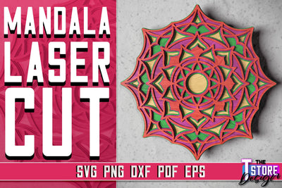 Mandala Laser Cut Design | Laser Cutting Design | CNC files SVG The T Store Design 