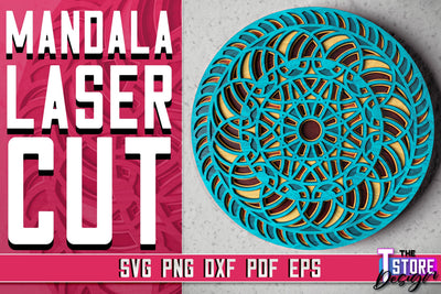 Mandala Laser Cut Design | Laser Cutting Design | CNC files SVG The T Store Design 