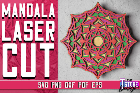 Mandala Laser Cut Design | Laser Cutting Design | Home Design | CNC File SVG The T Store Design 