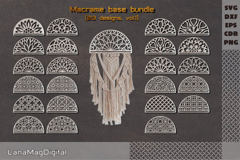 Mandala macrame base svg Macrame hanger svg Bow holder svg Macrame holder svg Laser cut files SVG LanaMagDigital 