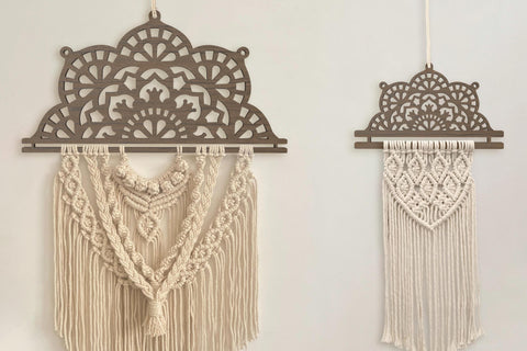 Mandala macrame wall hanging base SVG cut files in three sizes SVG Angel on Empire 