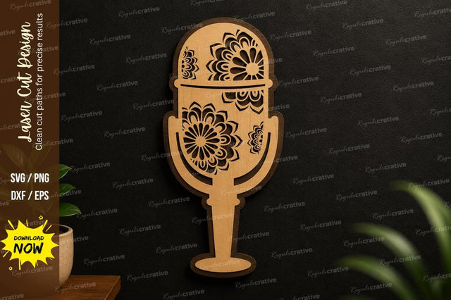 Mandala Microphone Laser Cut SVG Design SVG Regulrcrative 