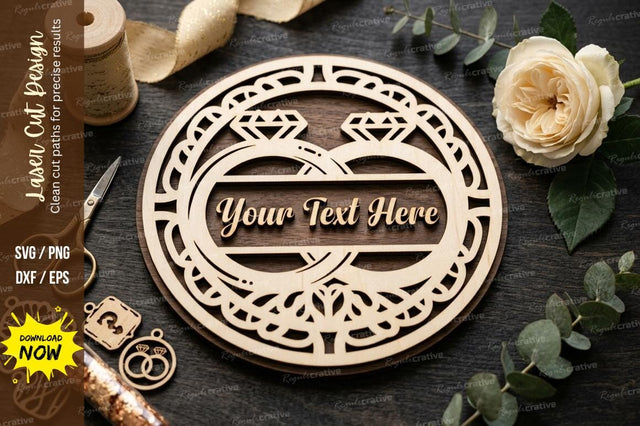 Mandala Name Frame laser Cut svg Cutting file SVG Regulrcrative 