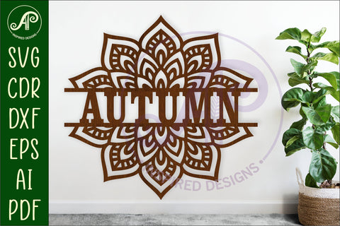 Mandala name sign svg laser cut file SVG APInspireddesigns 
