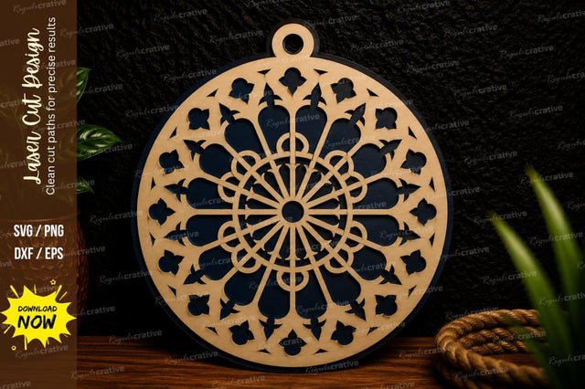Mandala Ornament Laser Cut Svg Design SVG Regulrcrative 
