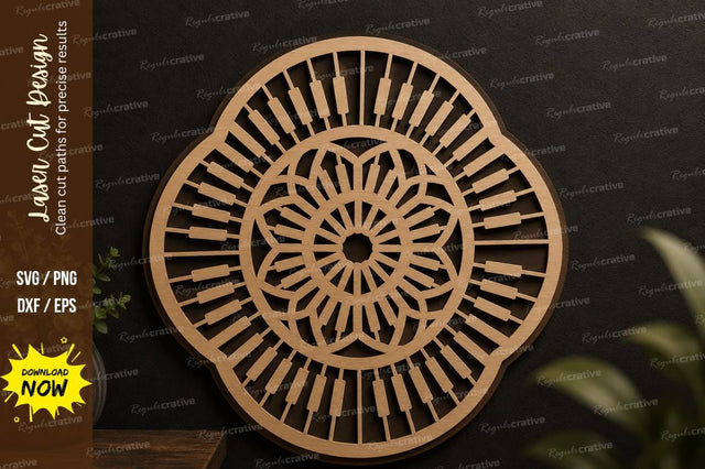 Mandala Piano Circle Laser Cut SVG Design SVG Regulrcrative 