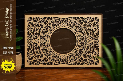 Mandala Rectangle Frame Laser Cut SVG SVG Regulrcrative 