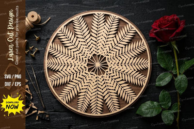 Mandala Round Art laser Cut svg Cutting file , mandala svg, round mandala design svg SVG Regulrcrative 