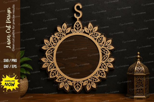 Mandala Round Frame SVG Laser Cut Wall Decor SVG Regulrcrative 