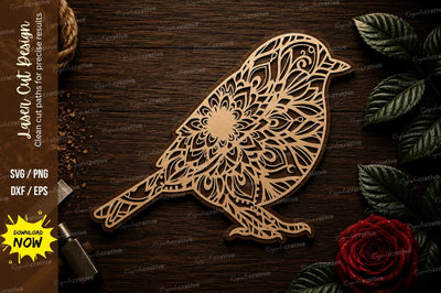 Mandala Songbird Wildlife Laser Cut SVG File SVG Regulrcrative 