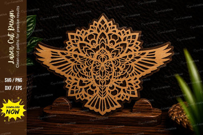 Mandala Wings Laser Cut SVG Design SVG Regulrcrative 