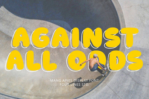 Mang Apies - Playful Display Typeface Font Four Lines Std. 