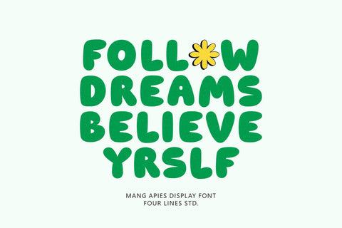 Mang Apies - Playful Display Typeface Font Four Lines Std. 