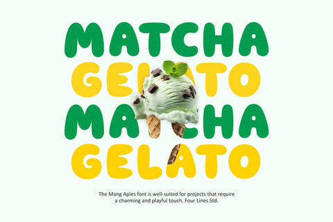 Mang Apies - Playful Display Typeface Font Four Lines Std. 