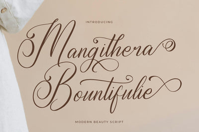 Mangithera Bountifulie - Modern Beauty Script Font Letterena Studios 