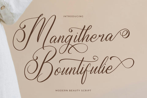 Mangithera Bountifulie - Modern Beauty Script Font Letterena Studios 