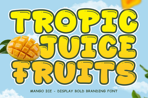Mango Ice - Food Font Font Mozarella 
