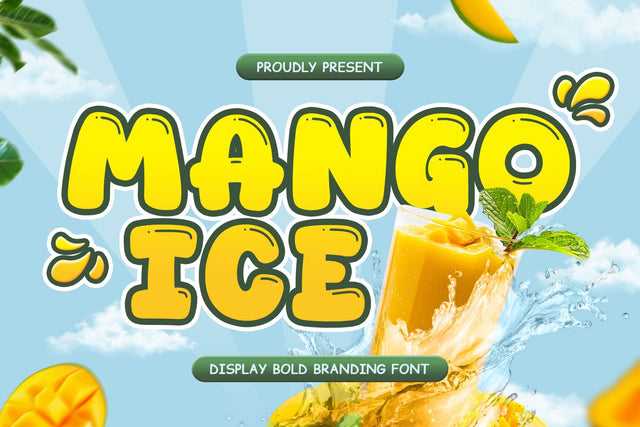 Mango Ice - Food Font Font Mozarella 