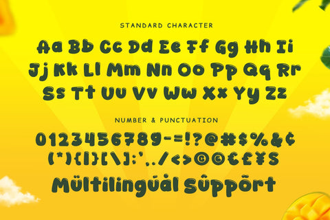 Mango Ice - Food Font Font Mozarella 