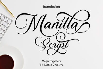 Manilla Script Font RomieStudio 