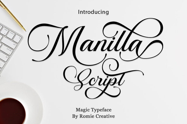 Manilla Script Font RomieStudio 