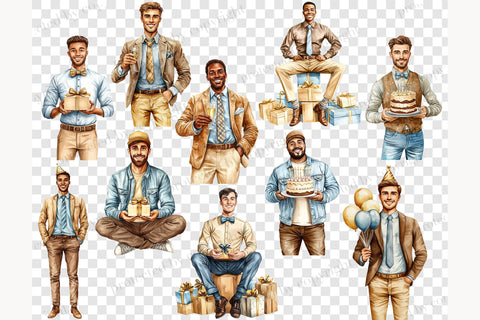 Mans Birthday Clipart | Husband Birthday Clipart SVG GlamArtZhanna 