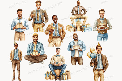 Mans Birthday Clipart | Husband Birthday Clipart SVG GlamArtZhanna 