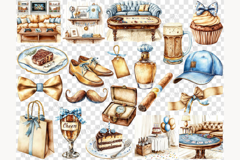 Mans Birthday Clipart | Husband Birthday Clipart SVG GlamArtZhanna 