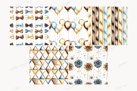 Mans Birthday Pattern | Gentleman Birthday Paper Collection Digital Pattern GlamArtZhanna 